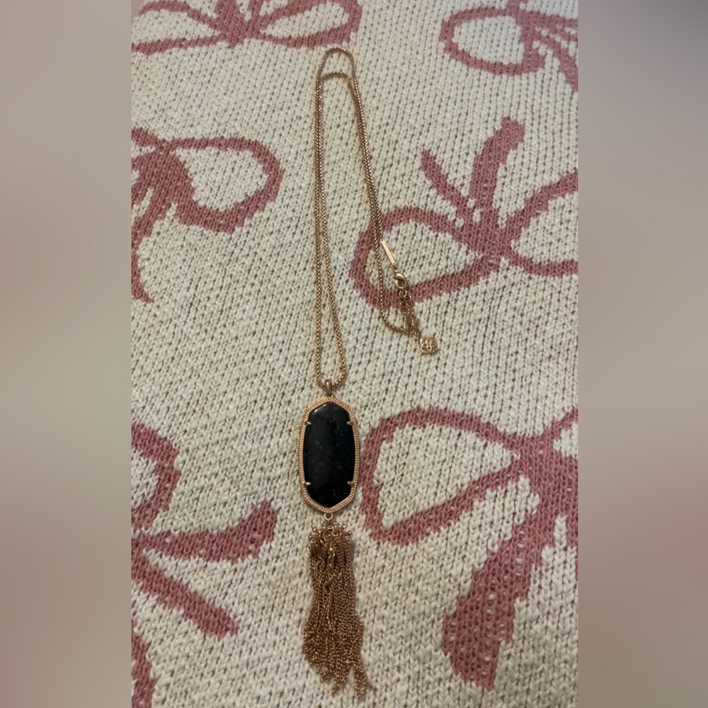 Kendra Scott Gold Necklace with Black Pendant